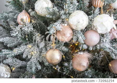 festive christmas tree with decorations and toys festive christmas tree with decorations and toys 72092254