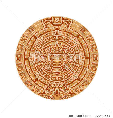 Mayan calendar vector ancient mexican round stone 72092333