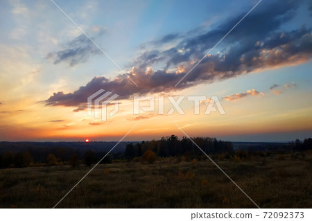 This is how the sun sets in the field in the late autumn of the year This is how the sun sets in the field in the late autumn of the year 72092373