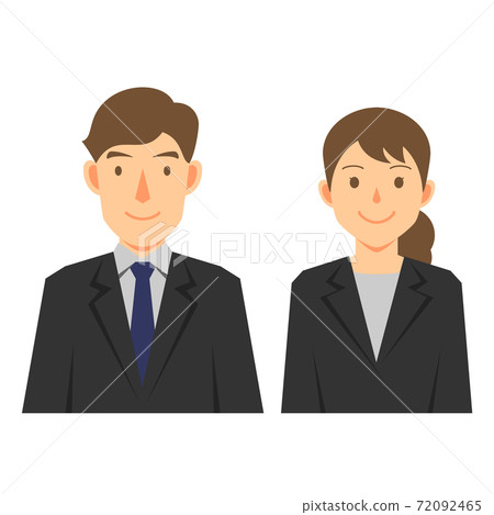 穿西裝的男人和女人的半身像 72092465