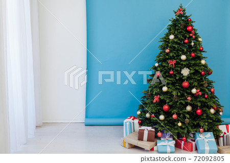 beautiful Christmas tree with gifts decor new year 72092805