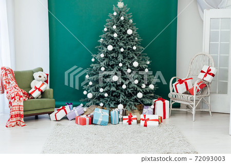 decor new year and terrier beautiful Christmas tree with gifts decor new year and terrier beautiful Christmas tree with gifts 72093003