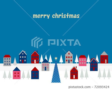 Cityscape Christmas tree Merry Christmas 72093424