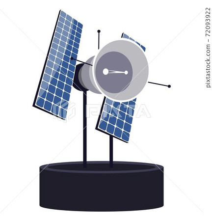 Podium with space satellite isolated object Podium with space satellite isolated object 72093922