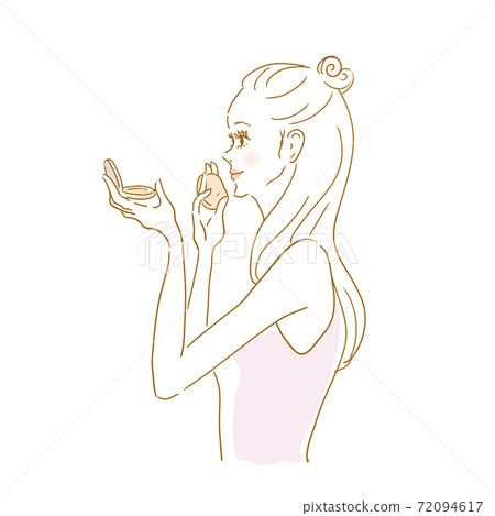 化妝時的女性粉底 72094617