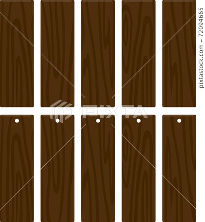 Vertical square plate with wood grain pattern, hanging tag 72094665