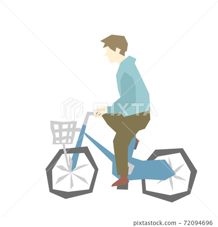 騎自行車的一個年輕人 騎自行車的一個年輕人 72094696