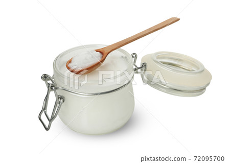 Jar of coconut milk isolated on white background 72095700