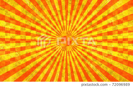 Red radiation golden background sun old paper material 72096989