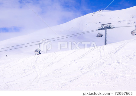 Ski slope in Saalbach, Austria 72097665