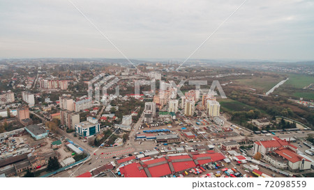 Aerial View of New Microdistrict in the Town Aerial View of New Microdistrict in the Town 72098559