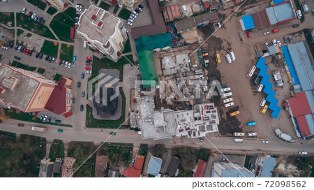 Aerial View of New Microdistrict in the Town Aerial View of New Microdistrict in the Town 72098562