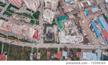 Aerial View of New Microdistrict in the Town 72098564
