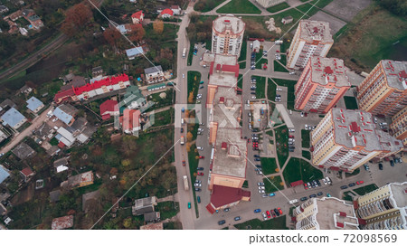Aerial View of New Microdistrict in the Town Aerial View of New Microdistrict in the Town 72098569