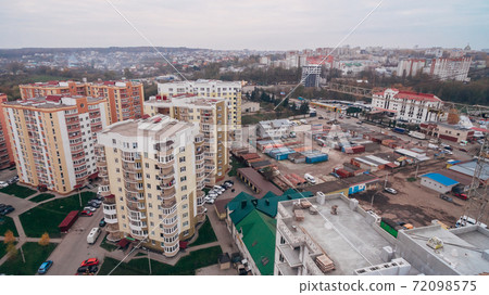 Aerial View of New Microdistrict in the Town 72098575