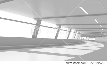 3D Rendering White Clean Empty Tunnel. 72099526