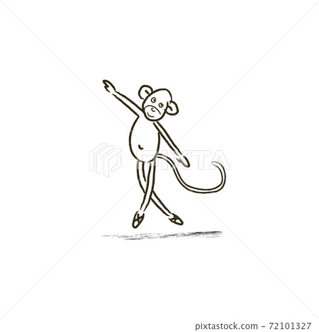 Dancing monkey freehand drawing isolated on... - Stock Illustration ...