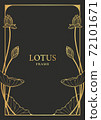 Card Template decorated with Golden Lotus Flowers 72101671
