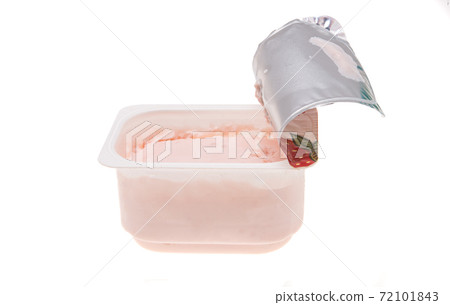 yogurt in a plastic cup isolated 72101843