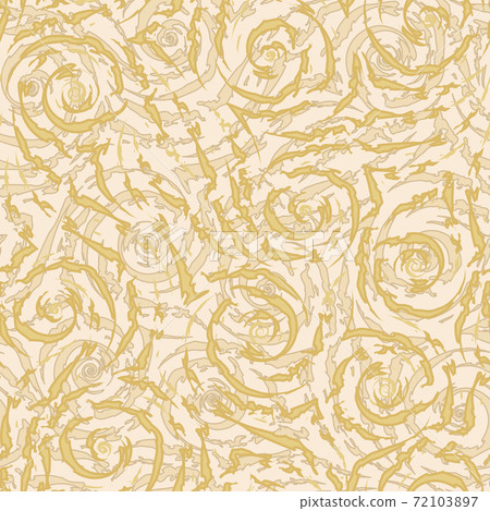Vector seamless pattern of torn stripes or waves in Fortuna Gold color. Spiral stripes texture and corners bright yellow texture for paper fabric decoration. Vector seamless pattern of torn stripes or waves in Fortuna Gold color. Spiral stripes texture and corners bright yellow texture for paper fabric decoration. 72103897