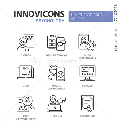 Psychology concept - line design style icons set 72105618