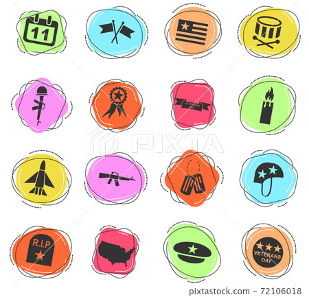 veterans day icon set 72106018