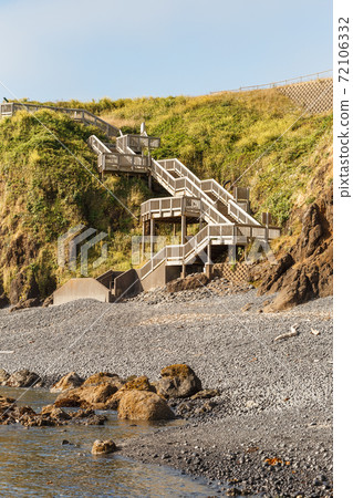 Wooden stais at Cobble Beach near Yaquina Head 72106332