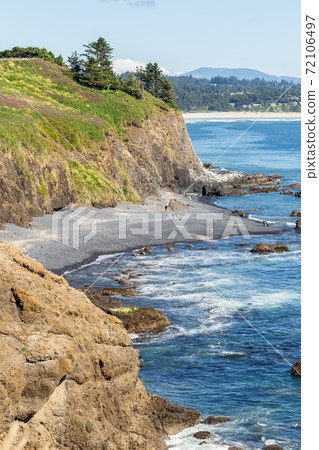 Oregon Coast landscape, Yaquina Bay Coastline, USA 72106497