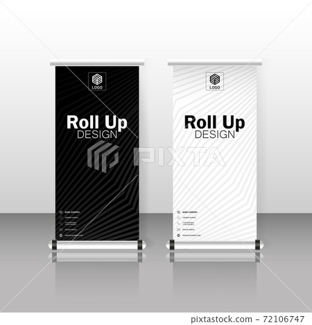Roll up banner stand template. Abstract background for design, business, education, advertisement. Flyer, display, vector illustration 72106747