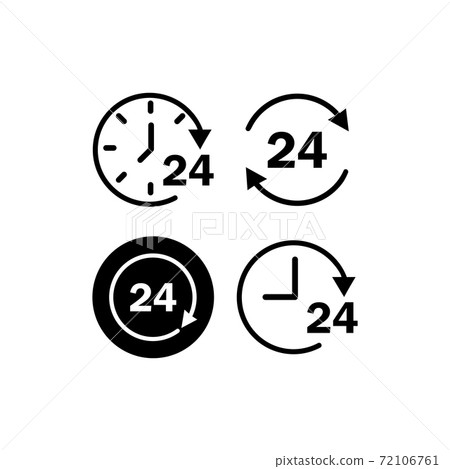 24 hours icons set. Vector on isolated white... - Stock Illustration ...