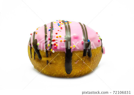 Donut desserts with chocolate toppings of various colors Donut desserts with chocolate toppings of various colors 72106831