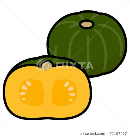 Pumpkin white back cut illustration material 72107417