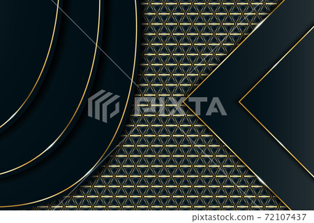 Luxury dark with line golden and overlapping bend  72107437