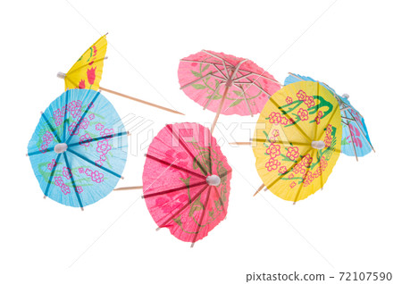 cocktail umbrellas isolated cocktail umbrellas isolated 72107590