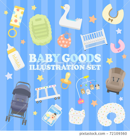 Illustration set of baby products Illustration set of baby products 72109360