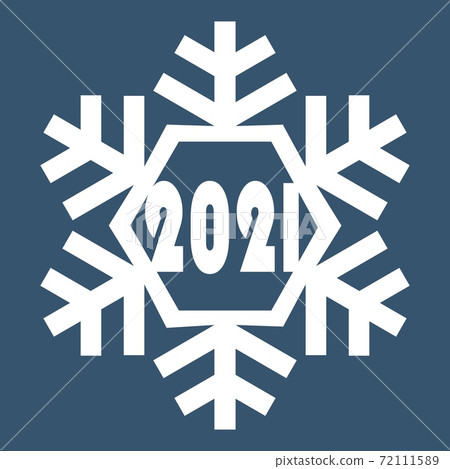 Snowflake winter vintage. 2021. Symbol of cold winter 72111589