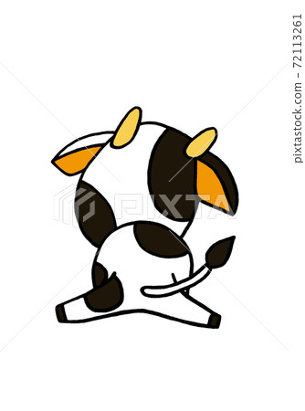 Cute cow part 4 sitting backwards - Stock Illustration [72113261] - PIXTA