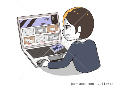 A woman trying to resell a mask 72114658