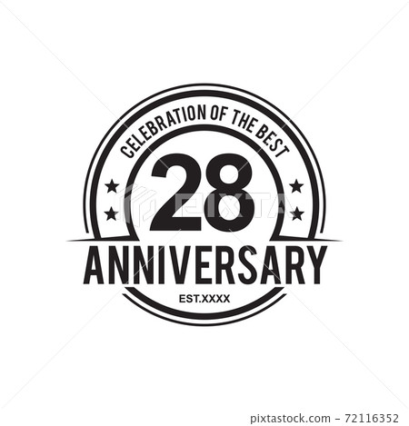 28th anniversary logo design template 72116352