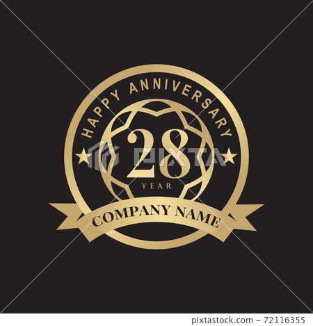28th anniversary logo design template 72116355