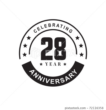 28th anniversary logo design template 72116358