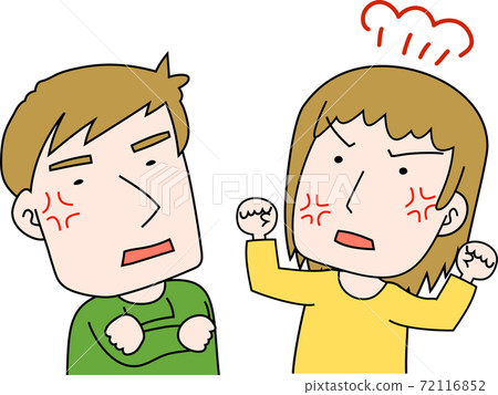 Quarreling couples couples domestic violence mobbing 72116852