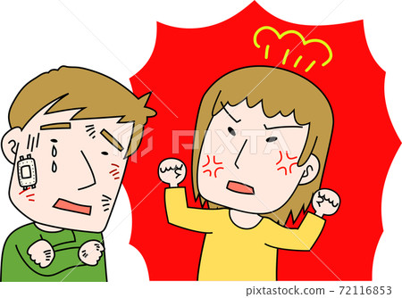 Quarreling couples couples domestic violence mobbing 72116853