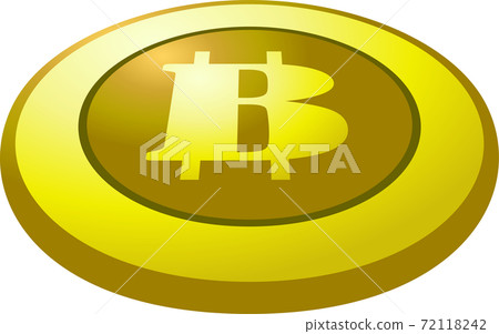 Bitcoin virtual currency One currency placed on a flat surface Bitcoin virtual currency One currency placed on a flat surface 72118242