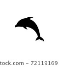 Dolphin icon flat vector illustration 72119169