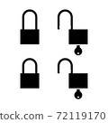 Set of padlock or lock icon vector. Safe and security symbol. 72119170