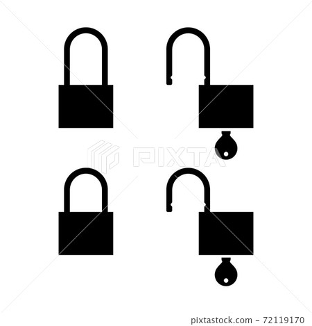 Set of padlock or lock icon vector. Safe and security symbol. Set of padlock or lock icon vector. Safe and security symbol. 72119170