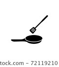 Frying pan and spatula icon vector illustration 72119210