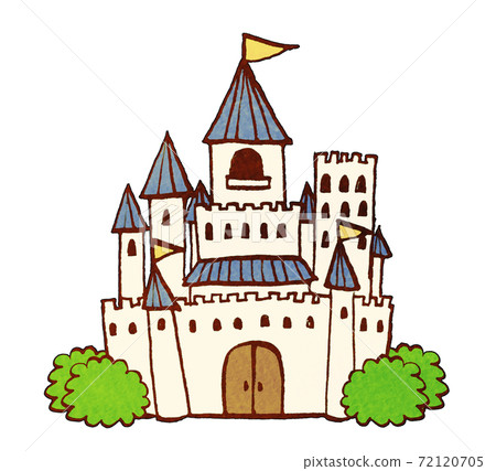 似乎出現在圖畫書中的城堡的插圖 似乎出現在圖畫書中的城堡的插圖 72120705