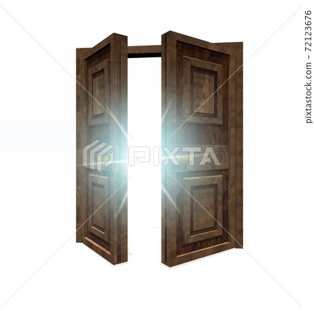 3D rendering with open doors and light 72123676